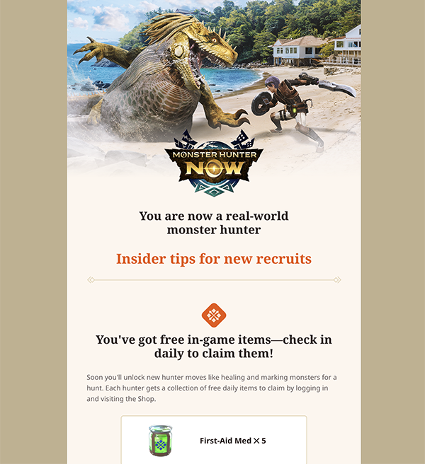 Monster Hunter · Niantic email design