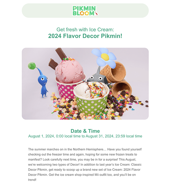 Pikmin Bloom · Niantic email design