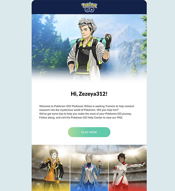 Pokémon GO · Niantic email design
