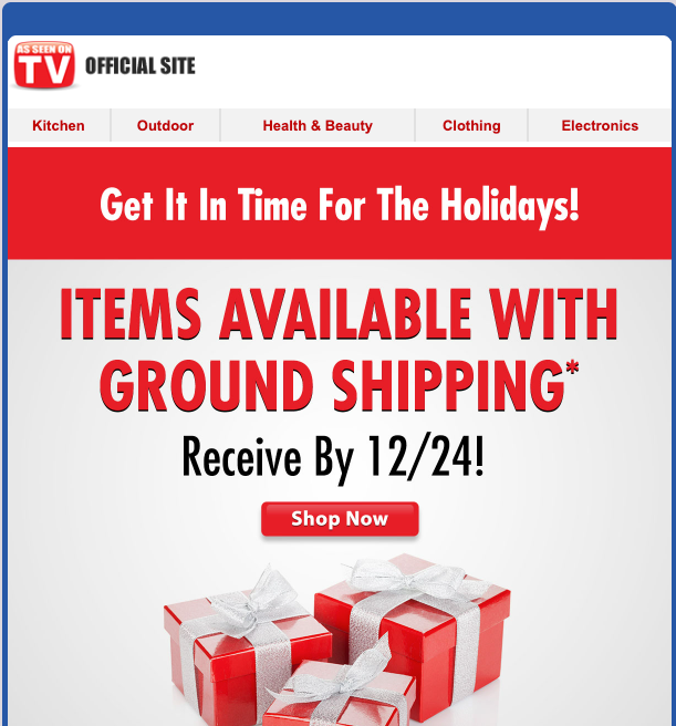Seen on TV Store email design